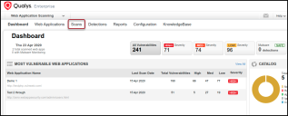 Qualys WAS - WAS Dashboard - View